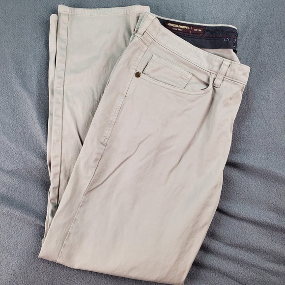 Johnston & Murphy Mens Gray Chino Pants Casual Dress Trousers 38x29 - Picture 1 of 9